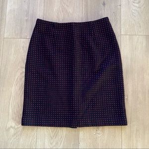 Vintage 80’s 90’s Black & Red Wool Mini Skirt 10 M